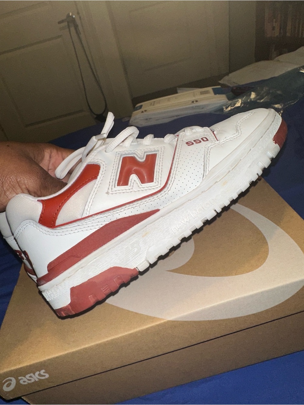 New Balance Kids 550 White & Red Casual Sneakers
